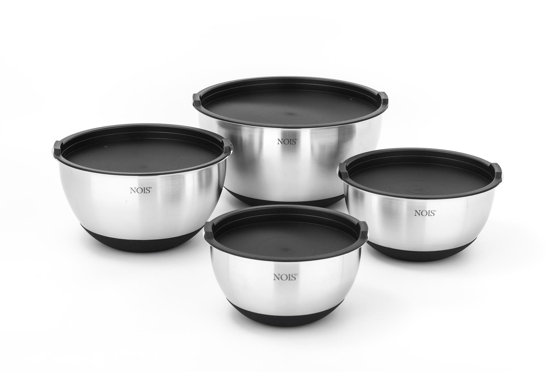 Zestaw Misek Metalowych z Pokrywkami 8el. NOIS